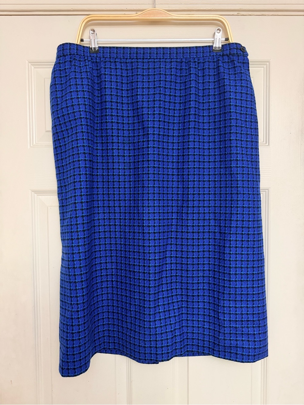 Pendleton Royal Blue and Black Check Pencil Skirt
